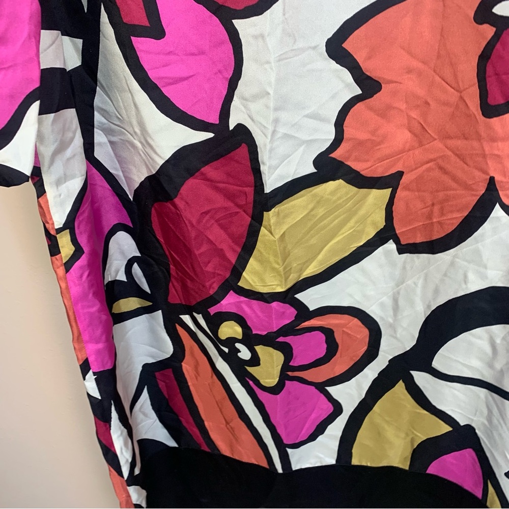 Alfani 100% Silk Puff Sleeve Floral Printed Tunic Dress - Picture 10 of 14